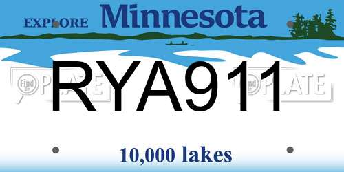 RYA911 Minnesota License Plate