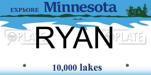 RYAN Minnesota License Plate