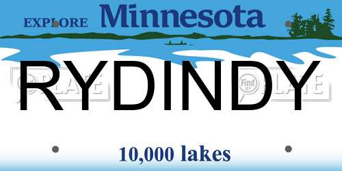 RYDINDY Minnesota License Plate