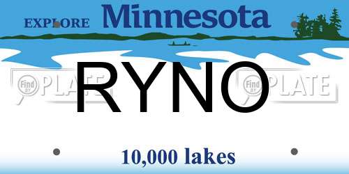 RYNO Minnesota License Plate