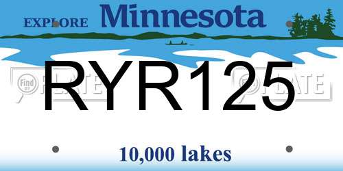 RYR125 Minnesota License Plate