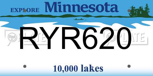 RYR620 Minnesota License Plate