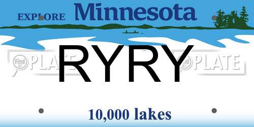RYRY Minnesota License Plate