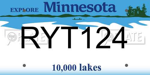 RYT124 Minnesota License Plate