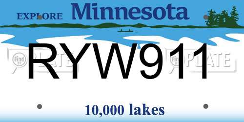 RYW911 Minnesota License Plate