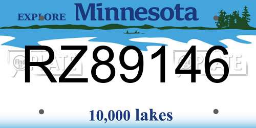 RZ89146 Minnesota License Plate