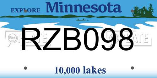 RZB098 Minnesota License Plate