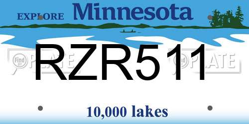 RZR511 Minnesota License Plate