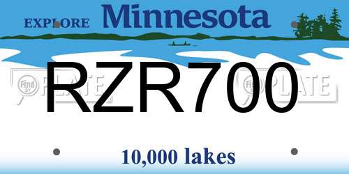 RZR700 Minnesota License Plate