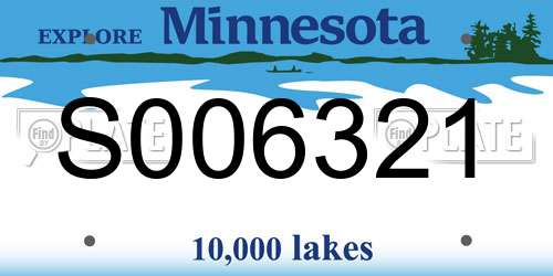 S006321 Minnesota License Plate