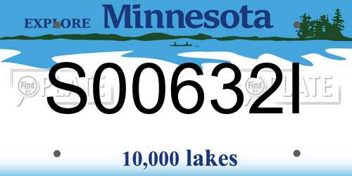 S00632I Minnesota License Plate