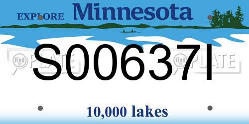 S00637I Minnesota License Plate