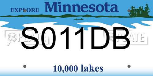 S011DB Minnesota License Plate