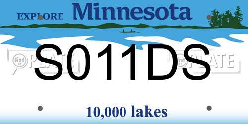 S011DS Minnesota License Plate