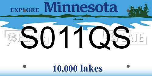 S011QS Minnesota License Plate