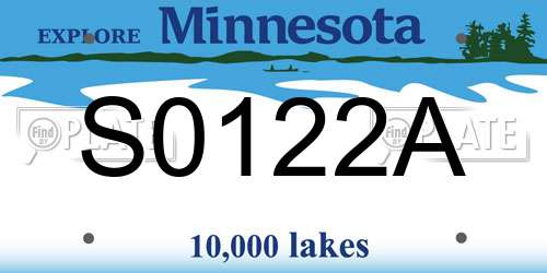 S0122A Minnesota License Plate