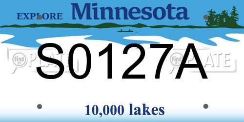 S0127A Minnesota License Plate