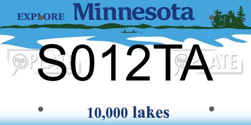 S012TA Minnesota License Plate