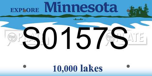 S0157S Minnesota License Plate