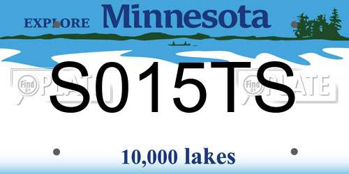 S015TS Minnesota License Plate