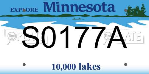 S0177A Minnesota License Plate