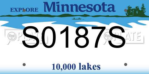S0187S Minnesota License Plate