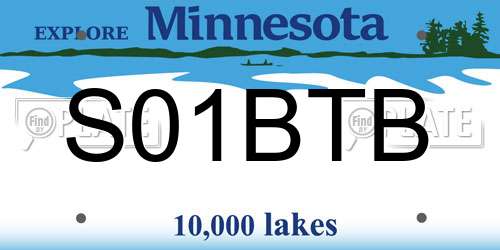 S01BTB Minnesota License Plate