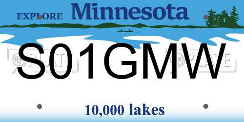 S01GMW Minnesota License Plate
