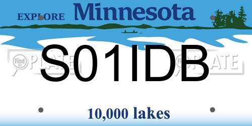S01IDB Minnesota License Plate