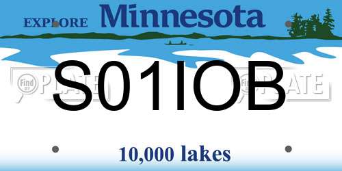 S01IOB Minnesota License Plate