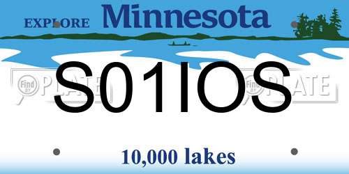 S01IOS Minnesota License Plate