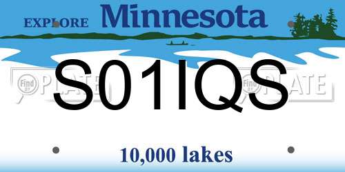 S01IQS Minnesota License Plate