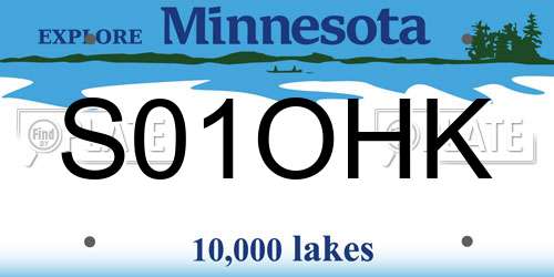 S01OHK Minnesota License Plate
