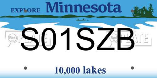 S01SZB Minnesota License Plate
