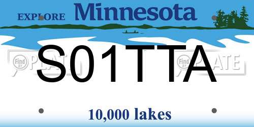 S01TTA Minnesota License Plate