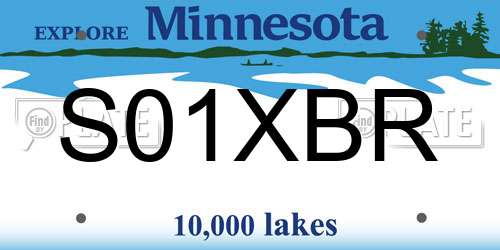 S01XBR Minnesota License Plate