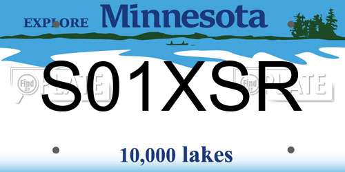 S01XSR Minnesota License Plate