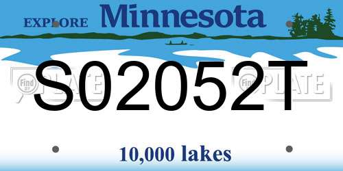 S02052T Minnesota License Plate