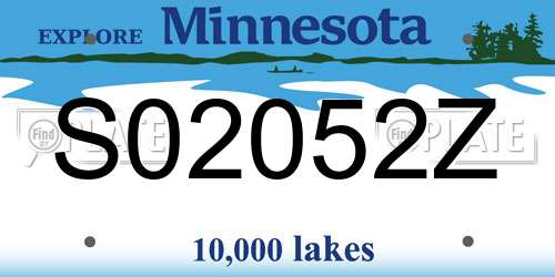 S02052Z Minnesota License Plate