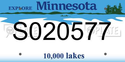 S020577 Minnesota License Plate