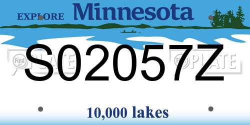 S02057Z Minnesota License Plate