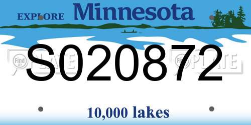 S020872 Minnesota License Plate