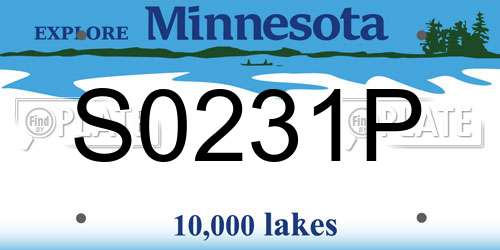 S0231P Minnesota License Plate