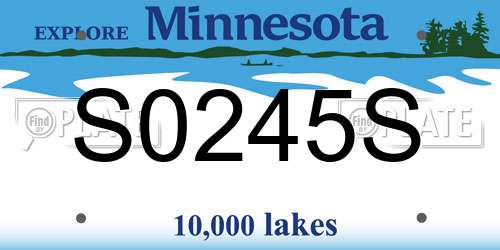 S0245S Minnesota License Plate