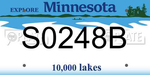 S0248B Minnesota License Plate