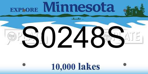 S0248S Minnesota License Plate