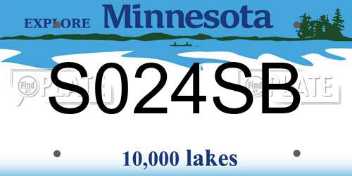 S024SB Minnesota License Plate