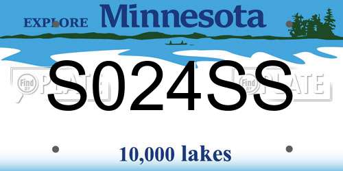 S024SS Minnesota License Plate