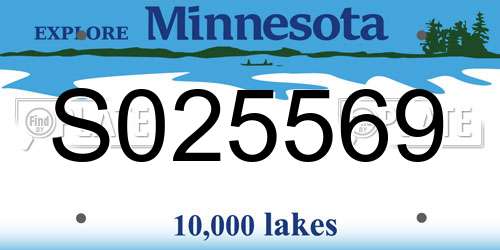 S025569 Minnesota License Plate