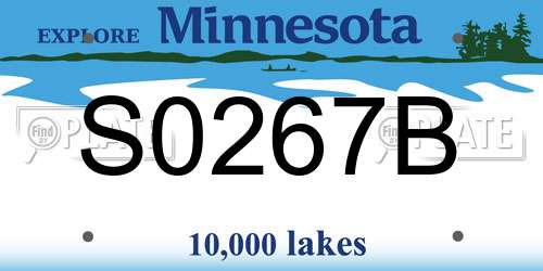 S0267B Minnesota License Plate